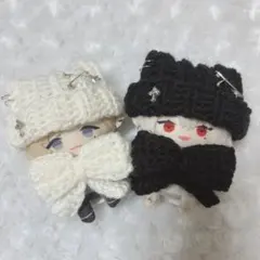 【黒セット】にじぱぺっと　ぬい帽子　ぬい服　ネコ耳　ニット帽 10cmぬい