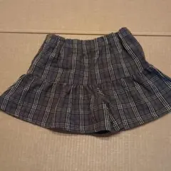 グレー系チェック フリル付きキュロット120cm