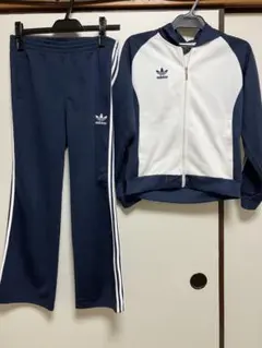 レディースadidas ジャージ上下セット ネイビー/ホワイト