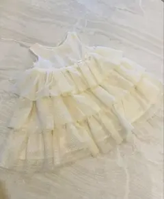 H&M フリル付きホワイトワンピース