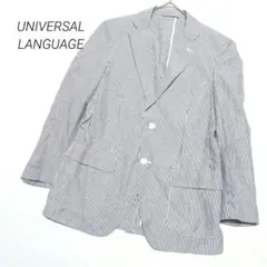 ユニバーサルランゲージ テーラードジャケット ストライプ柄 カジュアル 薄手