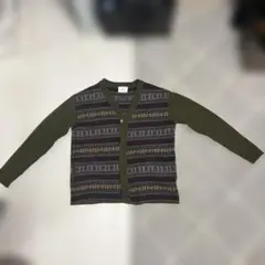 Sonny Label 緑　ストライプ　カーディガン　L