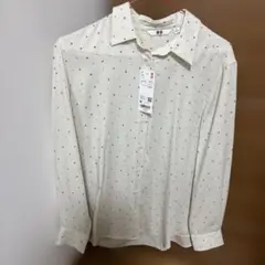 UNIQLO オフホワイト 小花柄ブラウス M