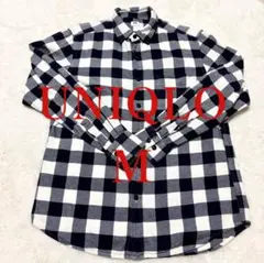 UNIQLO ネルシャツ M ネイビー/ホワイトチェック