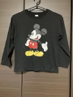 ミッキーマウス 長袖カットソー ブラック130