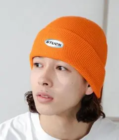 ニット帽 メンズ オレンジ