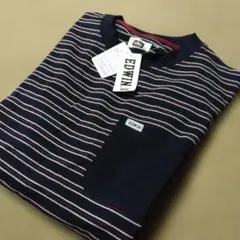 EDWIN メンズ 長袖 パジャマ トップス ボーダー柄　上のみ　ホームウェア