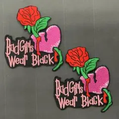 刺繡　アイロン　ワッペン　花　バラ　ロゴ　2枚セット