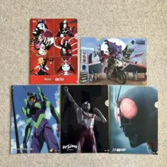 【新品】ONE PIECE ウルトラマン 仮面ライダー エヴァ クリアファイル