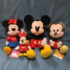 ミッキーマウス ミニーマウス ぬいぐるみ 4点セット