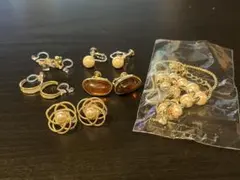 雪*風様 ゴールドパールイヤリングとネックレスセット