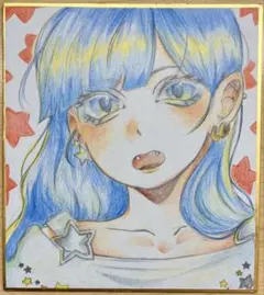 バニー 手描きイラスト アナログイラスト オリジナルイラスト 一点物 原画 色紙 バニー 手描きイラスト アナログイラスト 色紙 オリジナルイラスト