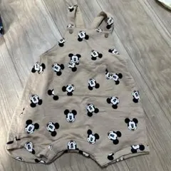 H&Mミッキーマウス柄オーバーオール ベージュ