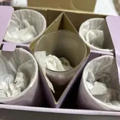 桜模様のガラス製ワイングラス6個セット