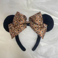 ミニー カチューシャ ヒョウ柄 ひょう柄 ブラウン 茶色 ディズニー