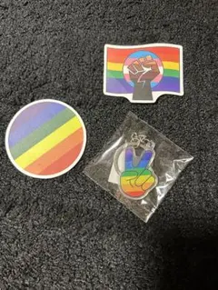 プライド ステッカー キーホルダーセット レインボー LGBT LGBTQIAのサムネイル