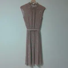 ★美品★ANAYI ブラウン 花柄ノースリーブロングワンピース【38/M】