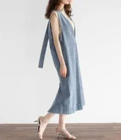 新品 24年 Vin Ample ペイズリージャガードデニムジャンパースカート