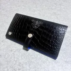 【希少】ADMJ クロコ型押し長財布 ブラック ブルーのサムネイル