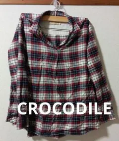 CROCODILE 長袖チェックシャツ　Ｌ
