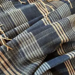 手織り格子木綿の古布です＊藍染＊木綿古布＊時代布＊襤褸