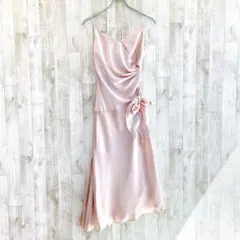 セラビ　M ドレス　ノースリーブ　パーティ　ブライダル　二次会　淡いピンク