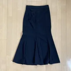 【美品GU】カットソーマーメイドロングスカート Lブラック　222-344658