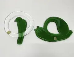 鳥　カタツムリ　カガミクリスタル　ガラス オーナメント壁掛け　インテリアレトロ 鳥 カタツムリ カガミクリスタル ガラス オーナメント壁掛け