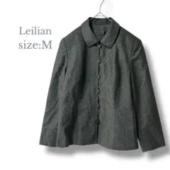 【レリアン】Mサイズ　ショート丈ジャケット　美品　カシミヤ　絹　日本製　肩パット