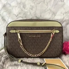 新品　正規品☆MICHAEL KORS グリーン　シグネチャー ショルダーバッグ