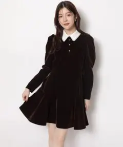 新品未使用タグ付き☆Rirandture ベルベットカラーミニワンピース