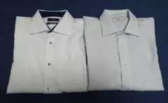 洋服の青山　ワイシャツ２枚セット　LL-82　白系