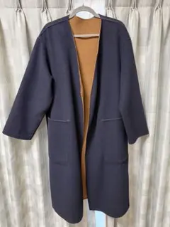 24h以内発送【HARE】ノーカラージャケット リバーシブル ネイビー ブラウン