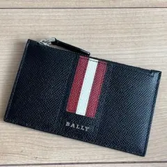 ✨️未使用級✨️ BALLY フラグメントケース　カード　ストライプ 黒色 レザー