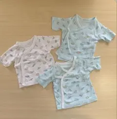 新生児 ロンパース 3枚セット 50〜60cm 恐竜柄 綿100%