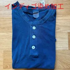ヘルスニットHealthknit インディゴ染め加工Tシャツ M sizeのサムネイル