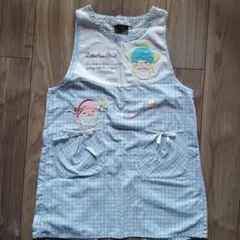 Little Twin Stars エプロン 水色 チェックのサムネイル