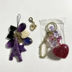 キーホルダー　キーリング　レディース　3点セット