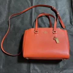 COACH オレンジハンドバッグ 中型