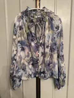 ZARA ザラ　シアー　花柄ブラウス