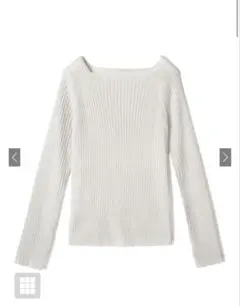 GRL スクエアネックリブニットトップス ［rut072］ オフホワイト