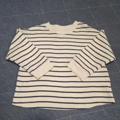 長袖カットソー 白とネイビーのストライプ