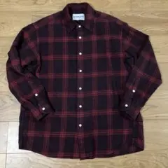 NOMA t.d. ノーマティーディー　チェック　シャツ　赤×グレー