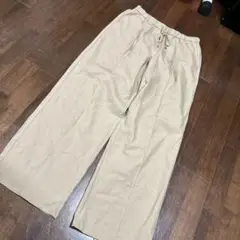 GU リネン混 イージーパンツ Lサイズෆ˚*