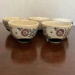 煎茶用湯呑み茶碗5客揃　木箱付セット