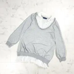 ケイタマルヤマ フリルドッキングチュニック グレー サイズ2*GD839