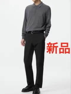 ★新品★UNIQLO　ユニクロ　ブラック　感動パンツ/ライト　メンズ　82×73