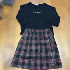 GU チェック柄スカート　140
