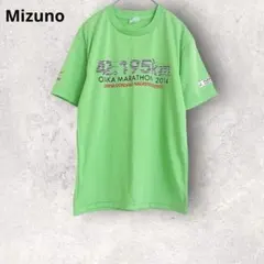 ミズノ　大阪マラソン2014半袖Tシャツ　コブクロ小渕さんデザイン　グリーン　M