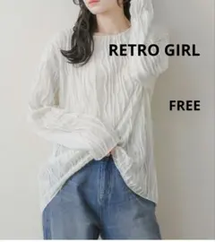 RETRO GIRL 長袖ウェーブカットソー　透け感　ライトグリーンのサムネイル